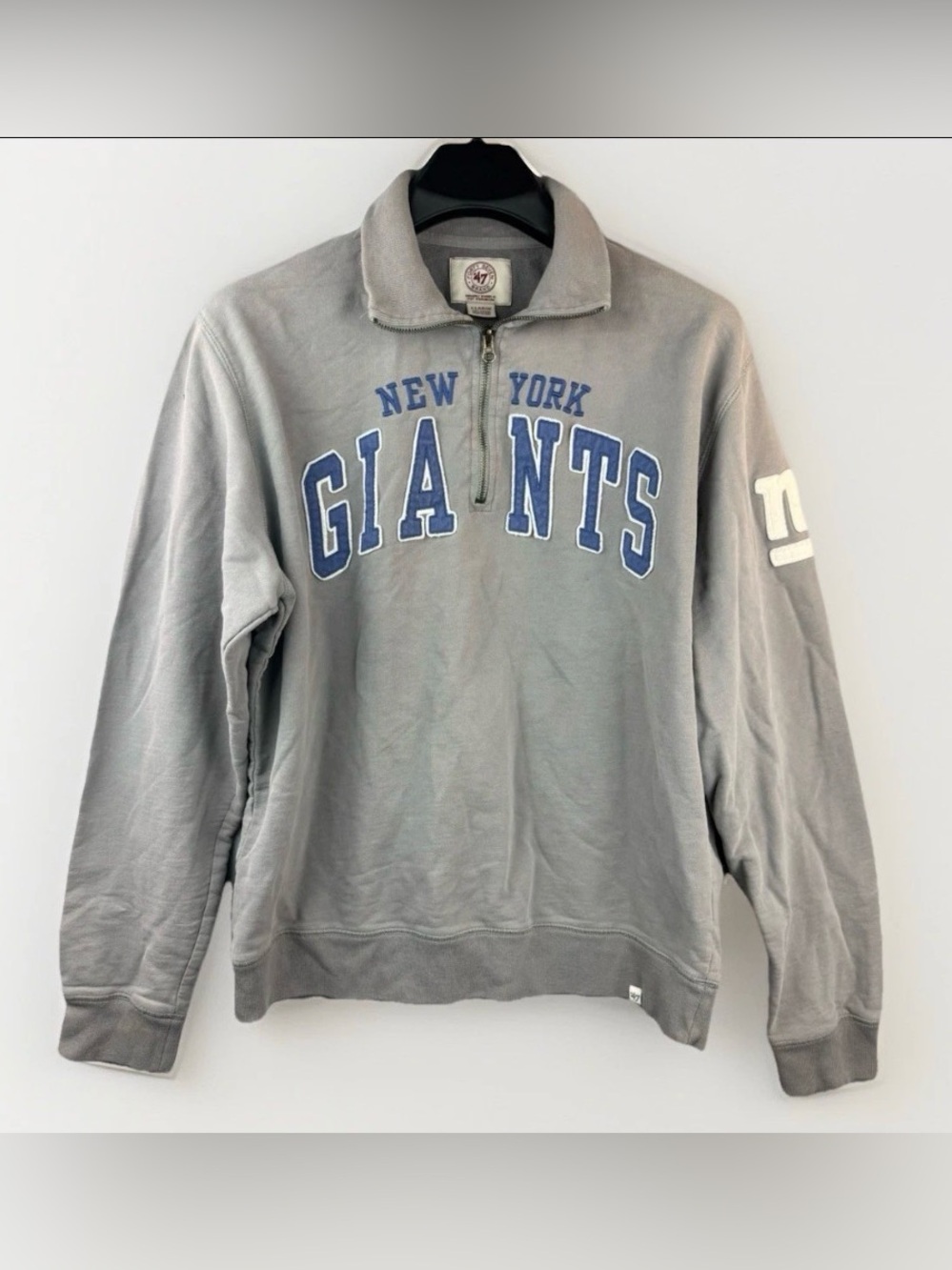47 Brand Gray Zip-Up Jacket with Burgundy Label